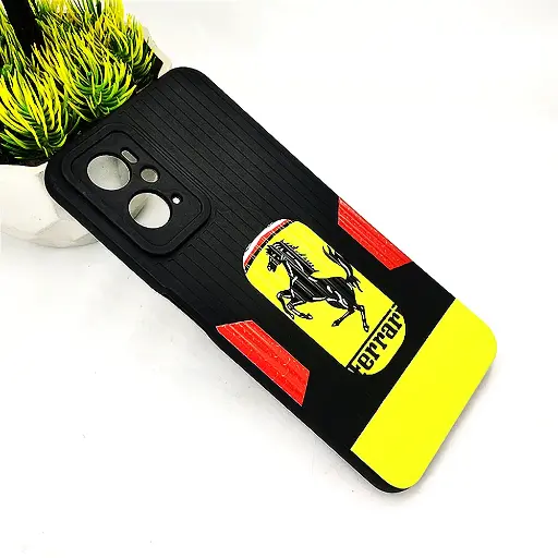 [PO14BOA96-66-2] Black 3D Printed Soft Silicone Back Case for Oppo A96 & Realme 9i