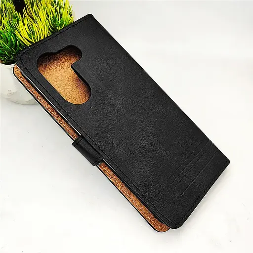 [PO42FBTCMN20-1-2] Tecno Camon 20|20 Pro Luxuary Leather Book Case (Black)