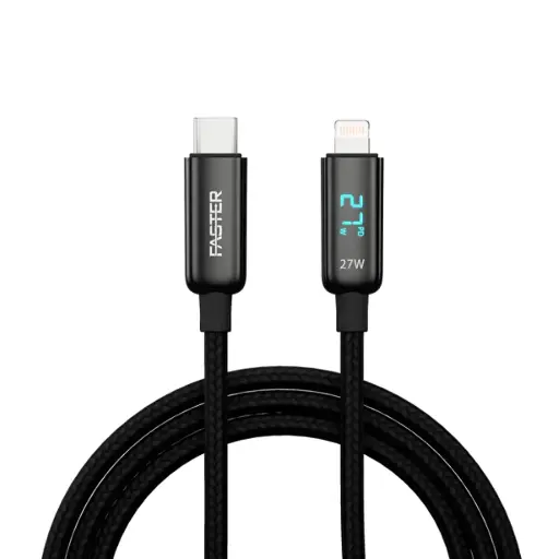[DCL3T1FSTR-1] Faster VL-50 27W Type-C to iPhone Fast Data Cable with LED Display