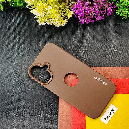 [PO14BIP16-56-13] iPhone 16 Spigen Soft Silicone Back Case (Brown)