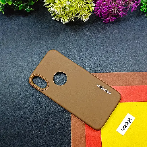 [PO14BIP8X-56-13] iPhone X|XS Spigen Soft Silicone Back Case (Brown)
