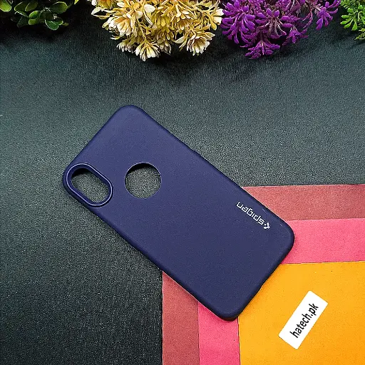[PO14BIP8X-56-17] iPhone X|XS Spigen Soft Silicone Back Case (Navy Blue)