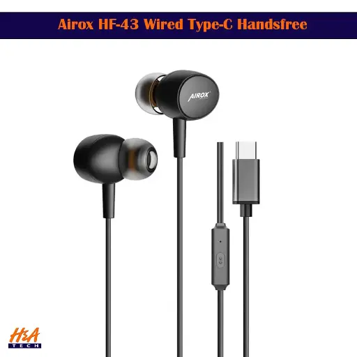 [HF4ARX34-5] Airox HF-43 Wired Type-C Handsfree - Full Bass & Superior Sound