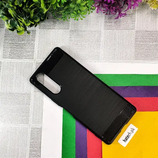 [PO4BXPR5-6-2] Sony Xperia 5|XZ5 Carbon Fiber Soft Silicone Back Case (Black)
