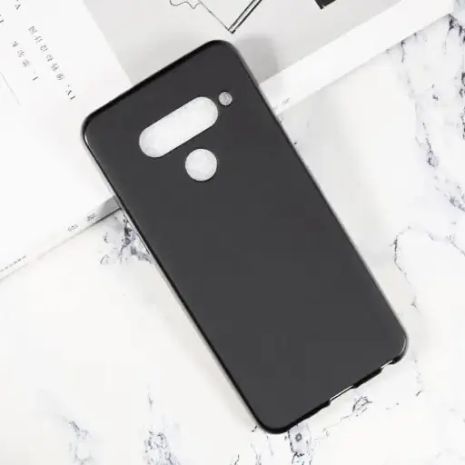 [PO14BLGV50THNQ-1-2] LG V50 ThinQ Matte Soft Silicone Back Case (Black)