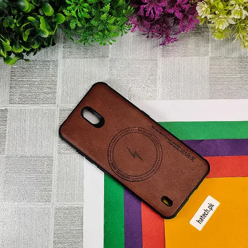 [PO32BNKC1-2-13] Nokia C1 Magsafe Wireless Logo X-Level Luxuary Leather Back Case (Brown)