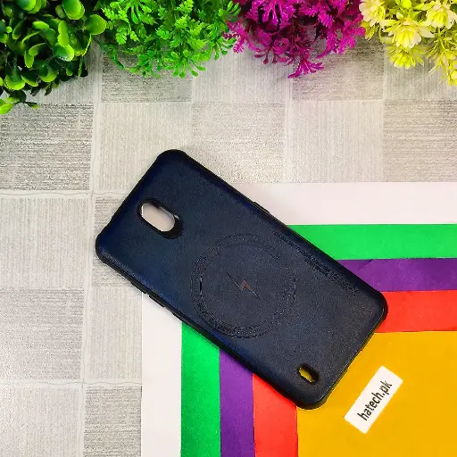 [PO32BNKC1-2-17] Nokia C1 Magsafe Wireless Logo X-Level Luxuary Leather Back Case (Navy Blue)