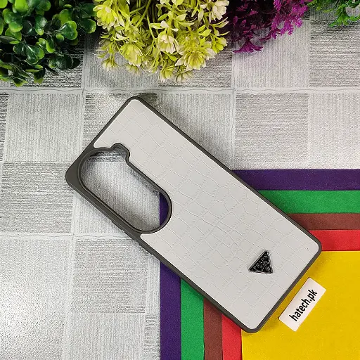[PO55BVIV40E-7-1] Vivo V40E 5G PRADA Crocodile Texture Leather Back Case (White)
