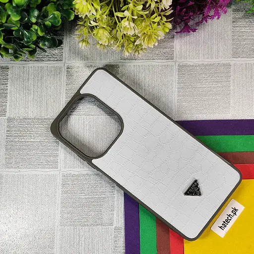 [PO55BOA3X-7-1] Oppo A3X|A3 PRADA Crocodile Texture Leather Back Case (White)