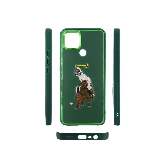 [PO43BOA15-3-11] Oppo A15/A15S Polo Brand Leather Side Metal Ring Back Case (Green)