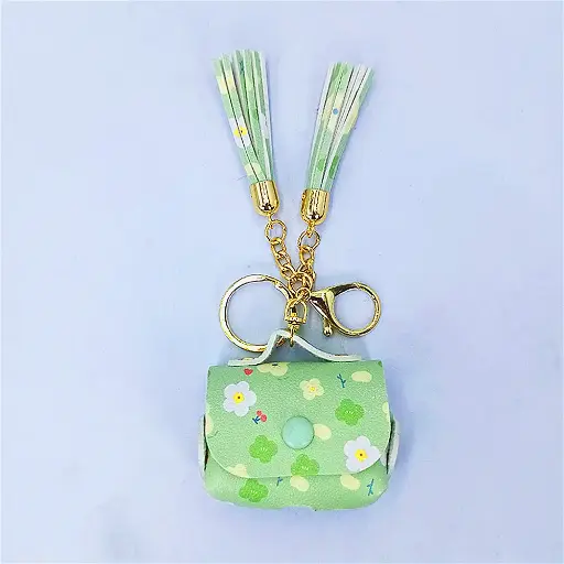 [HFBCASE-28-14] Apple Airpods Pro 2 Ladies Chain Leather Case (Sea Green)