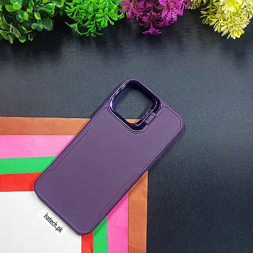 [PO14BIP13PMAX-72-12] iPhone 13 Pro Max Case Pro Camera Stand Soft Silicone Back Case (Purple)