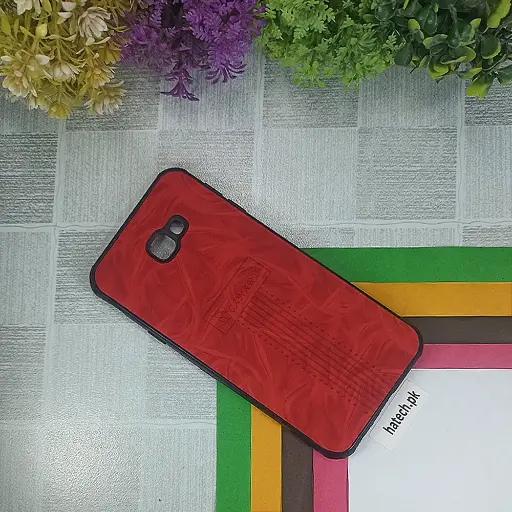 [PO18BSJ4PL-9-4] Samsung Galaxy J4 Plus Canary Logo Leather Back Case (Red)