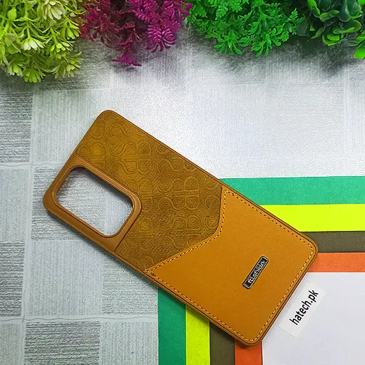 [PO42BSS20U-5-13] Samsung S20 Ultra Logo Leather Pocket|Card Holder Back Case (Brown)