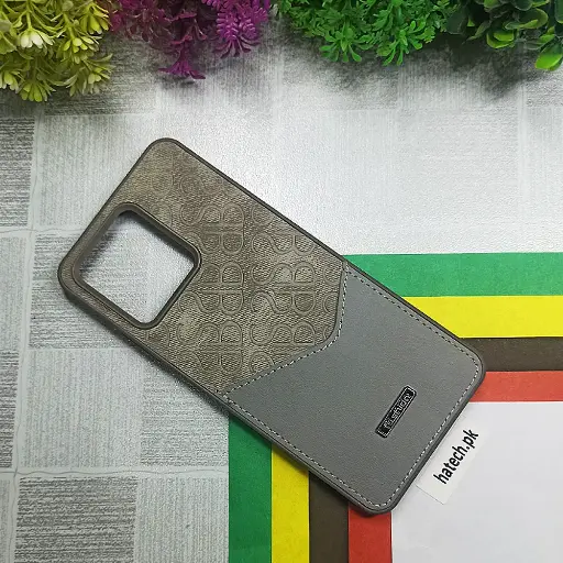 [PO42BORELMEC51-5-36] Oppo Realme C51|C53|Note 50 Logo Leather Pocket|Card Holder Back Case (Natural Titanium) 