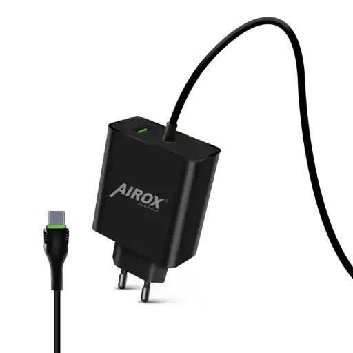 [C1A1S1ARX-4] Airox 25W Super Fast Charger with Type-C Cable and Extra USB Port