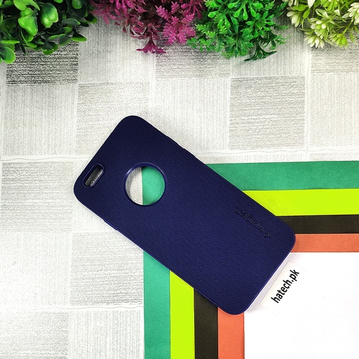 [PO32BIP6G-16-17] Iphone 6G Spigen Hard Dotted Leather Back Case (Navy Blue)