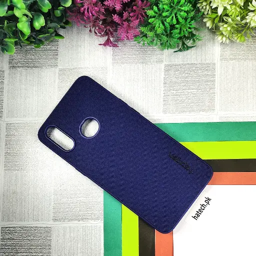 [PO32BSA10S-16-17] Samsung A10S Spigen Hard Dotted Leather Back Case (Navy Blue)