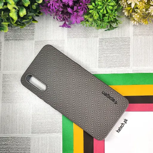 [PO32BVIS1-16-9] Vivo S1 Spigen Hard Dotted Leather Back Case (Gray)