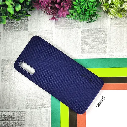 [PO32BVIS1-16-17] Vivo S1 Spigen Hard Dotted Leather Back Case (Navy Blue)