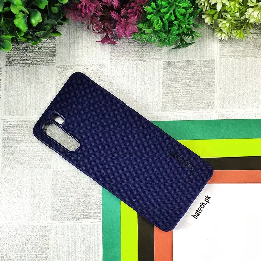 [PO32BOF15-16-17] Oppo F15/Reno 3 4G/A91 Spigen Hard Dotted Leather Back Case (Navy Blue)