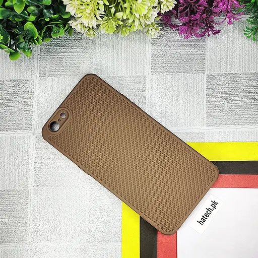 [PO14BOA57-74-13] Oppo A57|A39 Carbon Texture Lining Soft Silicone Back Case (Brown)