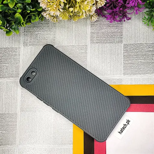 [PO14BVIY71-74-9] Vivo Y71 Carbon Texture Lining Soft Silicone Back Case (Gray)