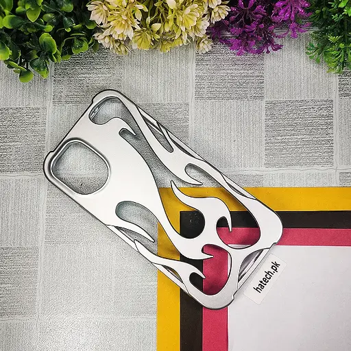 [PO38BIPXIMAX-13-7] iPhone 11 Pro Max FlameFlex Metal Feel Flexible Shock Proof Case (Silver)