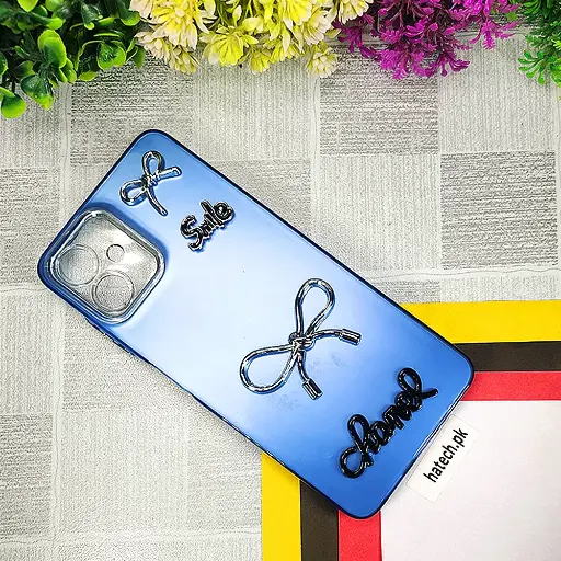 [PO8BSA06-14-3] Samsung A06 Fancy Chanel/Smile Mobile Back Case (Blue)