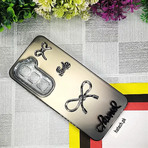 [PO8BIHOT50PR-14-9] Infinix Hot 50 Pro 4G Fancy Chanel/Smile Mobile Back Case (Gray)