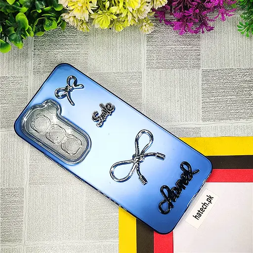 [PO8BIHOT50PRPL-14-3] Infinix Hot 50 Pro Plus Fancy Chanel/Smile Mobile Back Case (Blue)