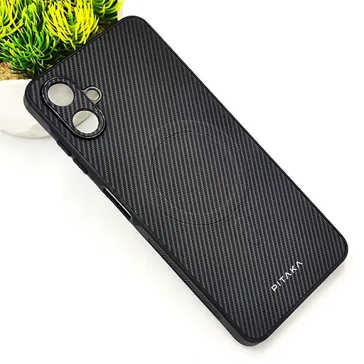 [PO4BSA06-13-9] Samsung Galaxy A06 Carbon Fiber With Wireless Magsafe Back Case (Gray)