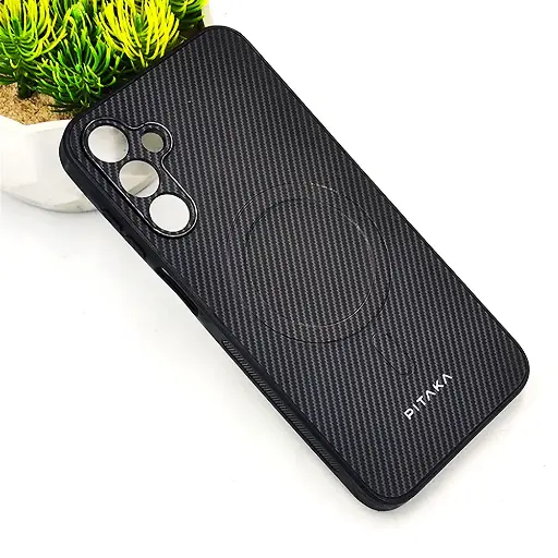 [PO4BSA16-13-9] Samsung Galaxy A16 5G Carbon Fiber With Wireless Magsafe Back Case (Gray)