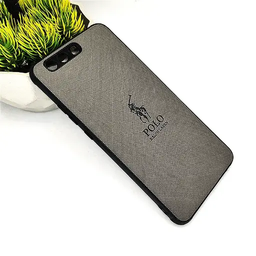 [PO18BHUP10PL-2-9] Huawei P10 Plus Polo Logo Leather Back Case (Gray)