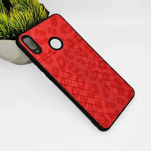 [PO18BHUHN8C-1-4] Huawei Honor 8C Canary Logo Leather Print Back Case (Red)