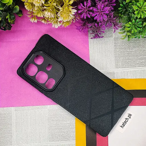 [PO14BINOT50PR-75-2] Infinix Note 50 Pro PU Leather Texture Skin Surfer Soft Silicone Back Case (Black)