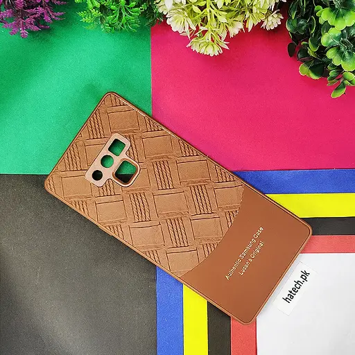 [PO42BSNOT9-8-13] Samsung Note 9 Authentic Lucane Leather Texture Back Case (Brown)