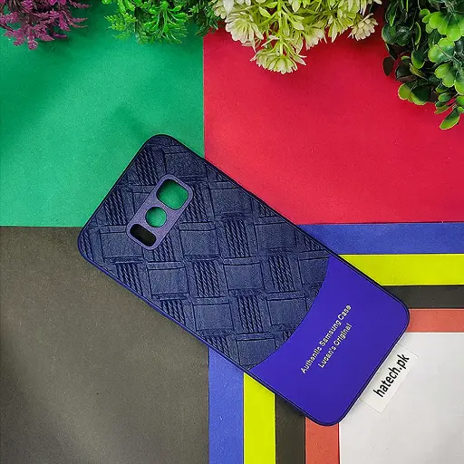 [PO42BSS8PL-8-17] Samsung S8 Plus Authentic Lucane Leather Texture Back Case (Navy Blue)