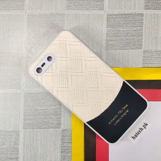 [PO42BITA25-8-43] iTel A25 Authentic Lucane Leather Texture Back Case (Off White)