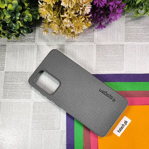 [PO32BSA52-16-9] Samsung A52|A52S Spigen Hard Dotted Leather Back Case (Gray)