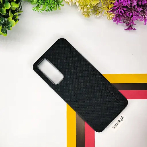 [PO32BVIY51S-16-2] Vivo Y51s|Y53s|Y31 2020 Spigen Hard Dotted Leather Back Case (Black)