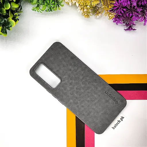 [PO32BVIY51S-16-9] Vivo Y51s|Y53s|Y31 2020 Spigen Hard Dotted Leather Back Case (Gray)