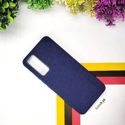 [PO32BVIY51S-16-17] Vivo Y51s|Y53s|Y31 2020 Spigen Hard Dotted Leather Back Case (Navy Blue)