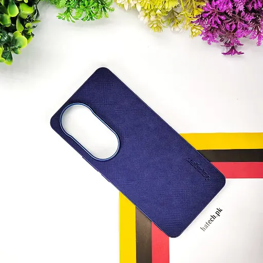 [PO32BVIV50 5G-16-17] Vivo V50 5G Spigen Hard Dotted Leather Back Case (Navy Blue)