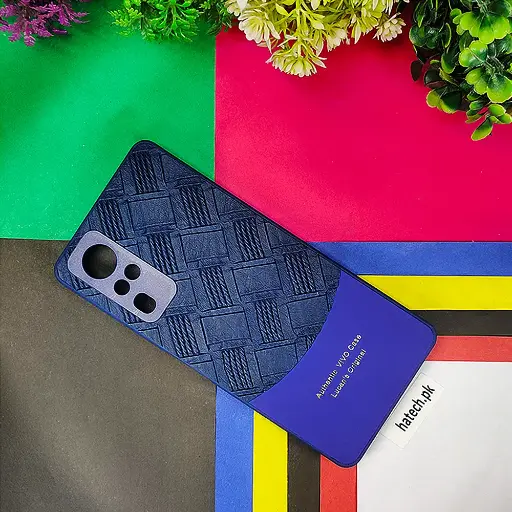 [PO42BVIY51S-8-17] Vivo Y51s|Y53s|Y31 2020 Authentic Lucane Leather Texture Back Case (Navy Blue)