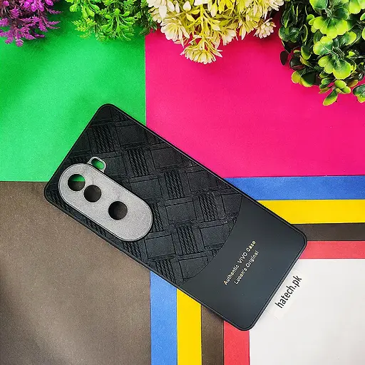 [PO42BVIV40E-8-2] Vivo Y40E 5G Authentic Lucane Leather Texture Back Case (Black)