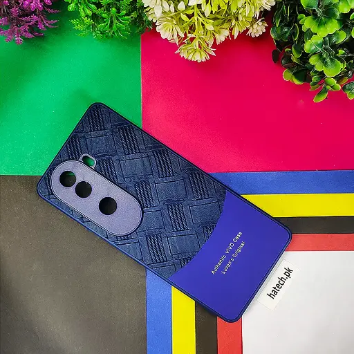 [PO42BVIV40E-8-17] Vivo Y40E 5G Authentic Lucane Leather Texture Back Case (Navy Blue)
