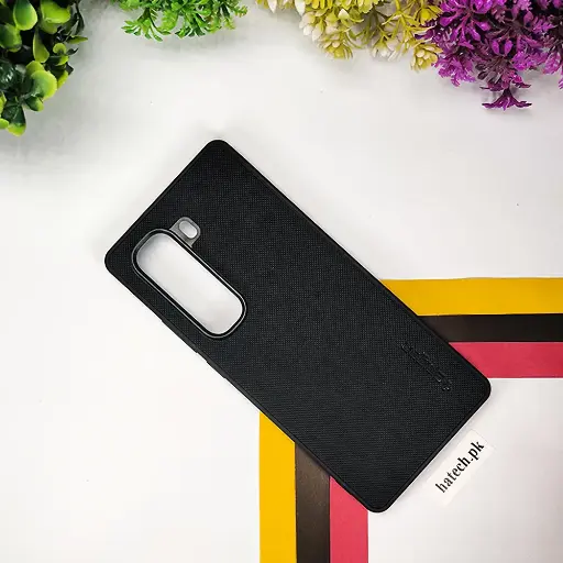 [PO32BIHOT50PRPL-16-2] Infinix Hot 50 Pro Plus 4G Spigen Hard Dotted Leather Back Case (Black)
