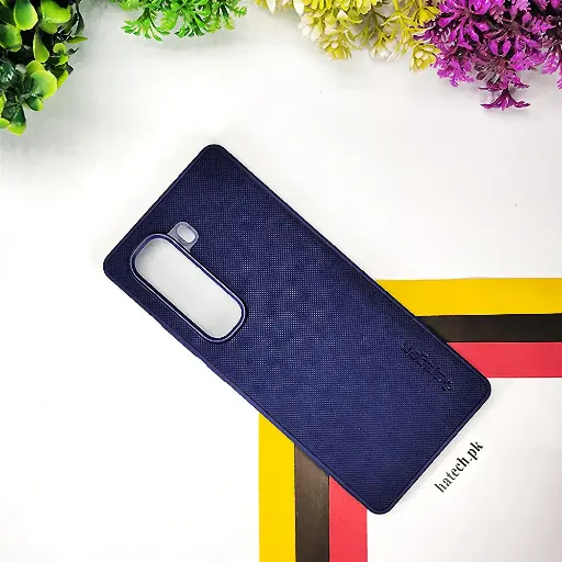 [PO32BIHOT50PRPL-16-17] Infinix Hot 50 Pro Plus 4G Spigen Hard Dotted Leather Back Case (Navy Blue)