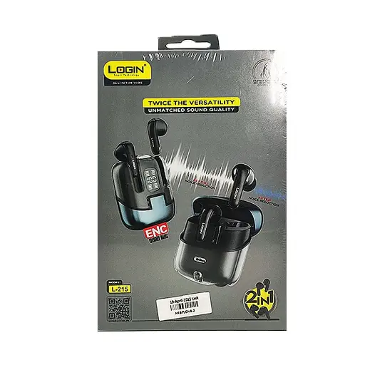 [HFB7LGN8-2] Login L-215 Twice Versatility 4 Earbuds in 1 Power Bank with ENC Mode